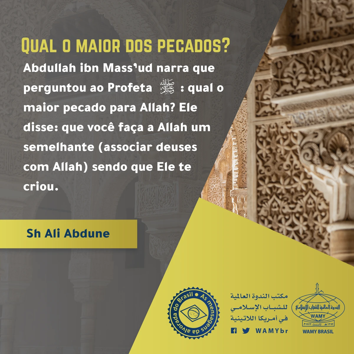 Qual o maior dos pecados?
