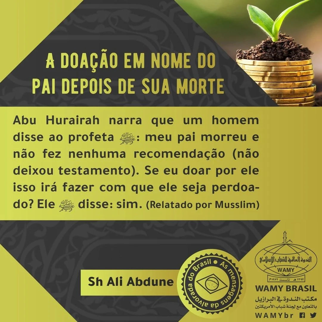 A doação em nome do pai depois de sua morte