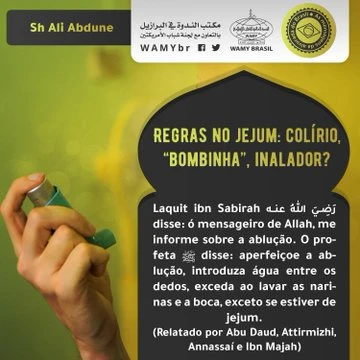 Regras no jejum: colírio, “bombinha”, inalador ?