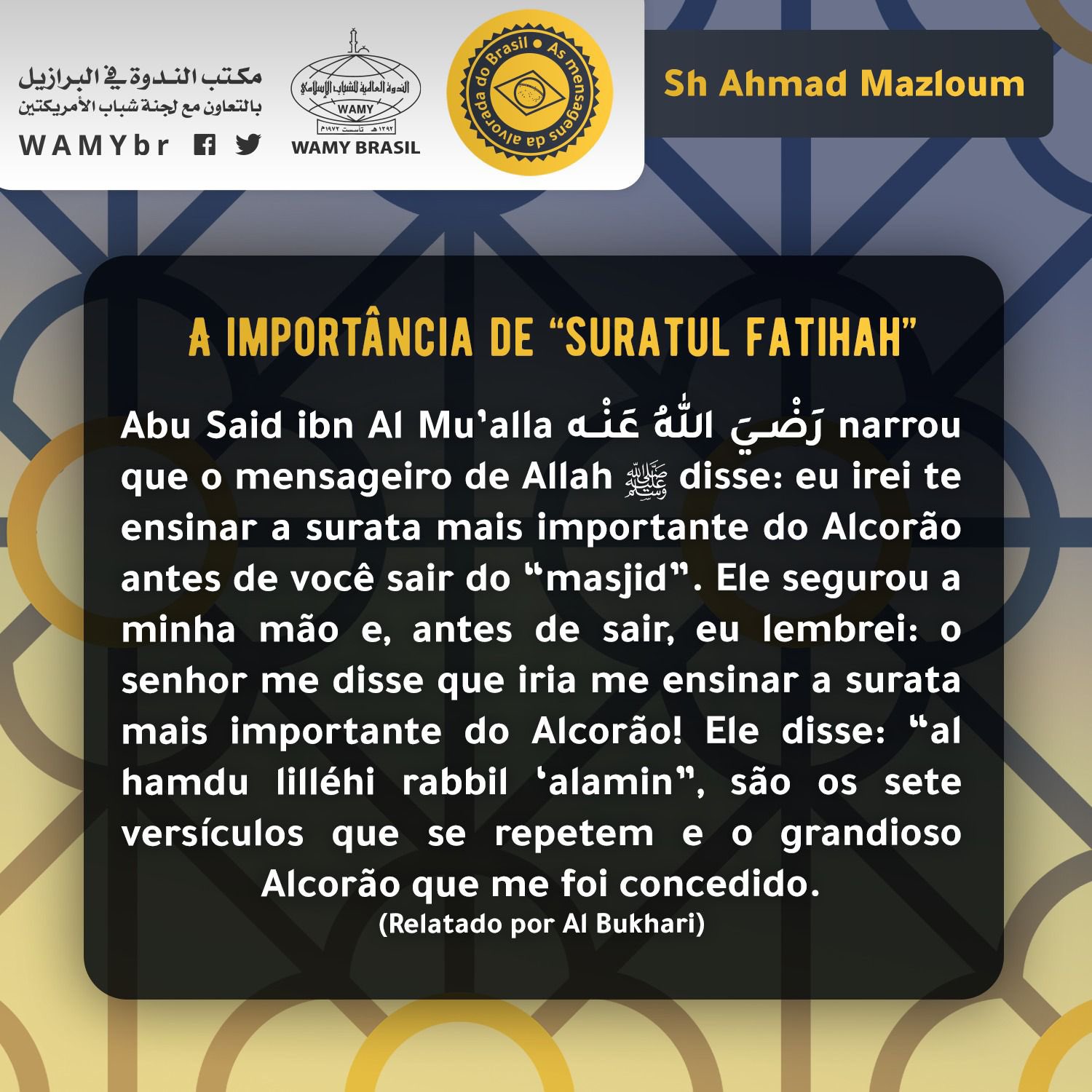 A importância de “suratul fatihah”