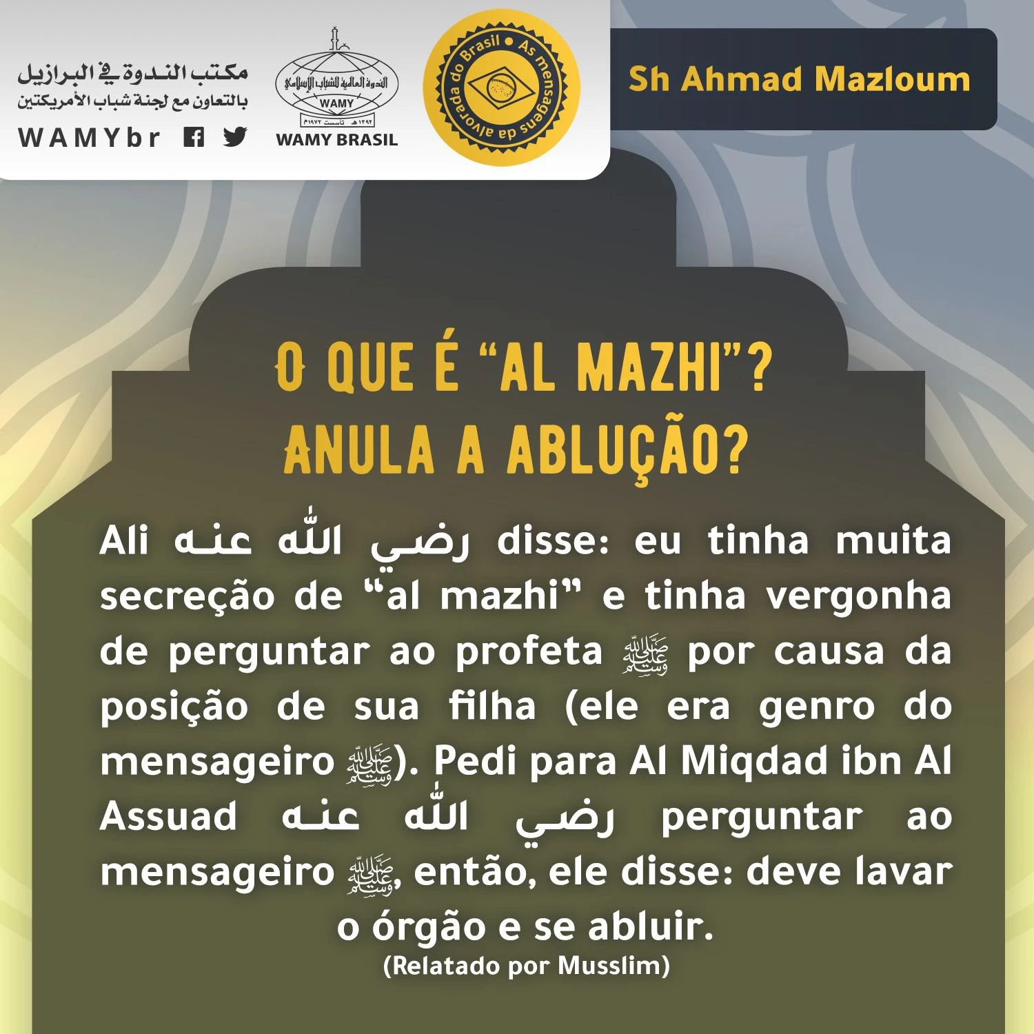 O que é “al mazhi”? Anula a ablução?