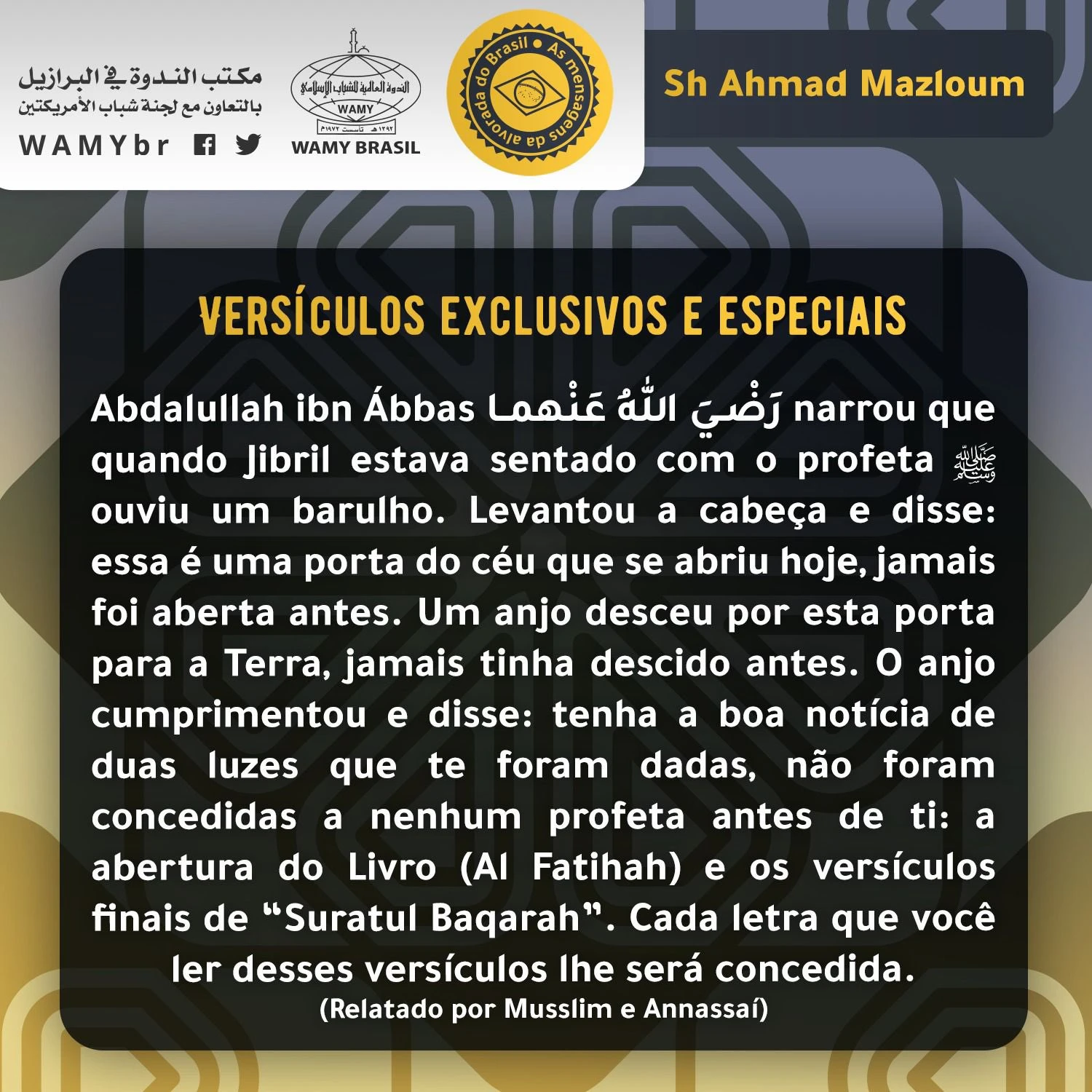 Versículos exclusivos e especiais