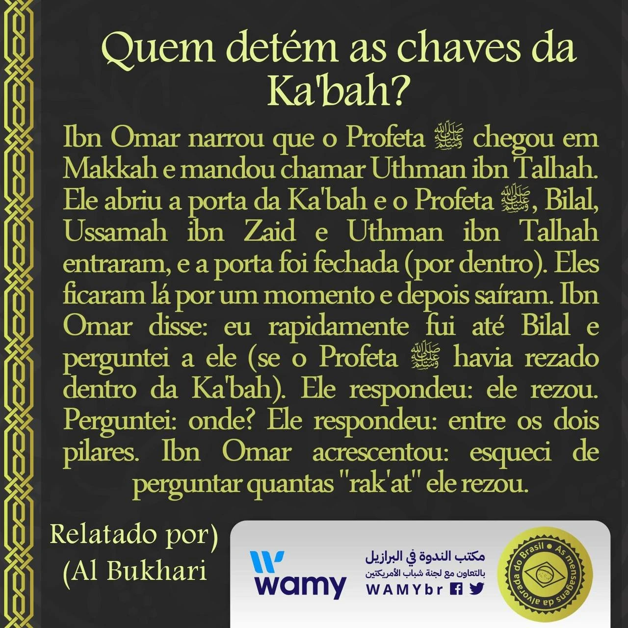 Quem detém as chaves da Ka'bah?