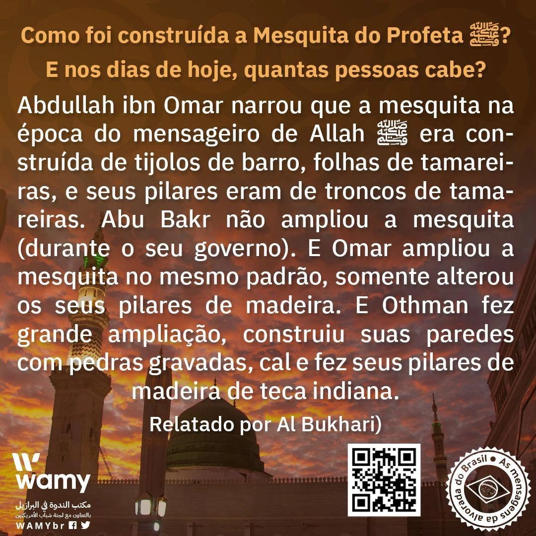Como foi construída a Mesquita do Profeta ﷺ? - E nos dias de hoje, quantas