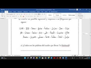 clases de Árabe -Nivel 1- Examen y corrección -Nivel 1