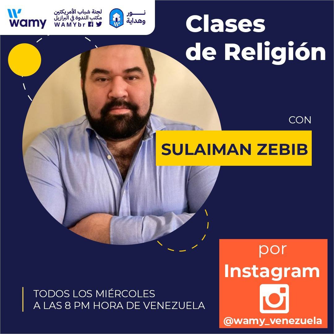 Clases de Religión todos los miércoles a las 8pm hora de Venezuela por Instagram