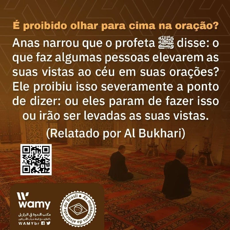 É proibido olhar para cima na oração?