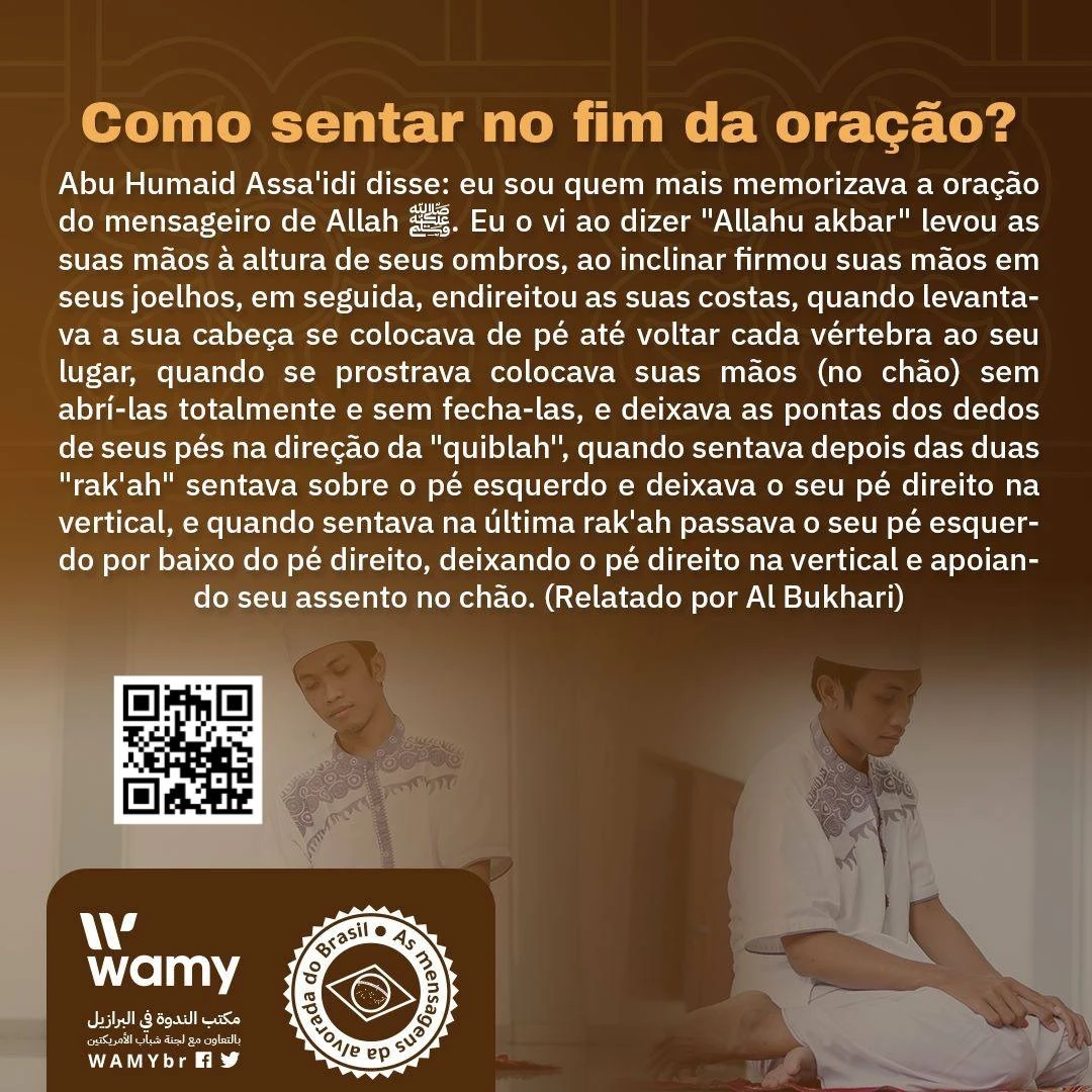 Como sentar no fim da oração?