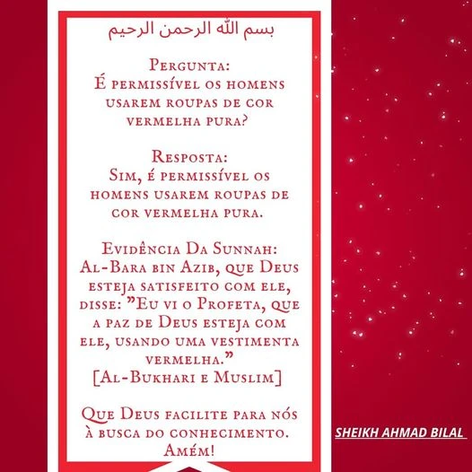É permissível os homens usarem roupas de cor vermelha pura?