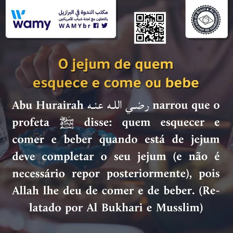 O jejum de quem esquece e come ou bebe
