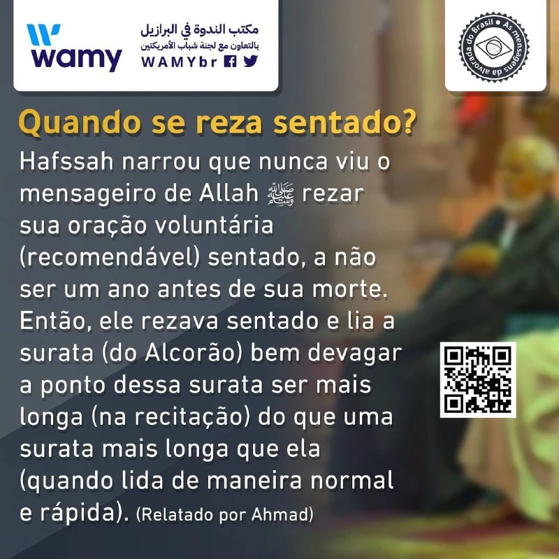 Quando se reza sentado?